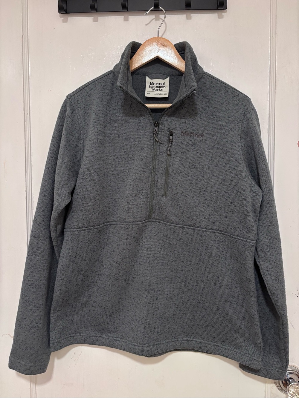 Marmot Gray Full-Zip Textured Fleece Jacket